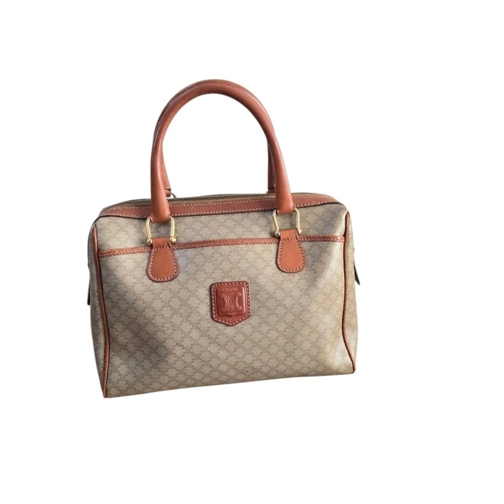 Celine Tan and Brown Satchel